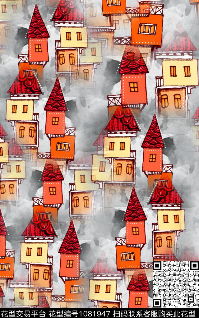 卡通动物肌理几何数码印花华亿平台下载（图片编号: 1081947） - 瓦栏（Walan）