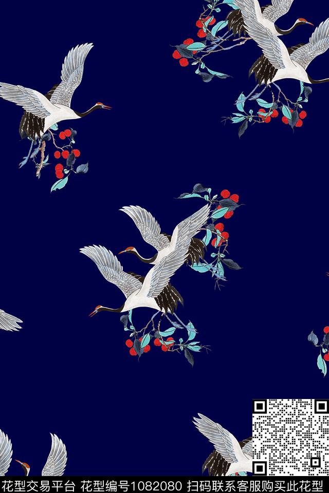 仙鹤水果复古数码印花华亿平台下载（图片编号: 1082080） - 瓦栏（Walan）