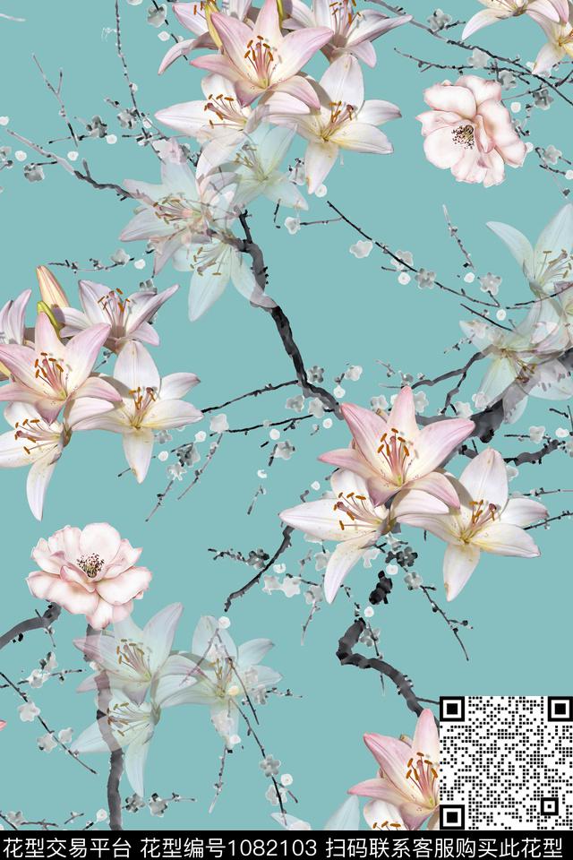 数码华亿平台花卉女装数码印花华亿平台下载（图片编号: 1082103） - 瓦栏（Walan）