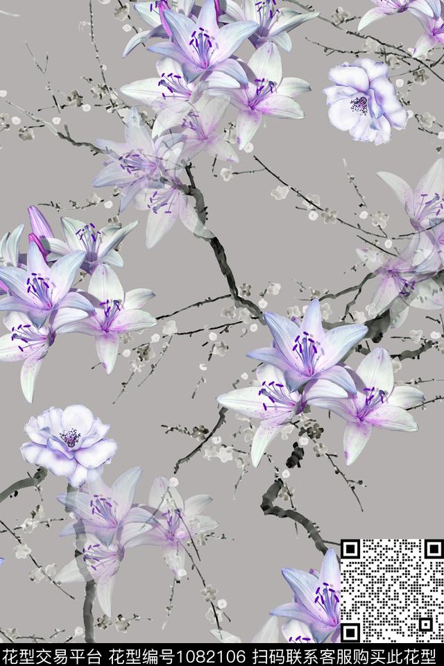 数码华亿平台花卉女装数码印花华亿平台下载（图片编号: 1082106） - 瓦栏（Walan）
