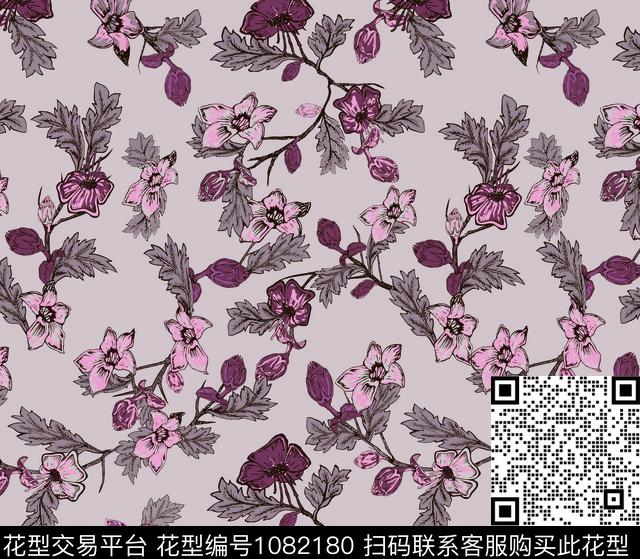 小碎花花卉清爽底花卉传统印花华亿平台下载（图片编号: 1082180） - 瓦栏（Walan）