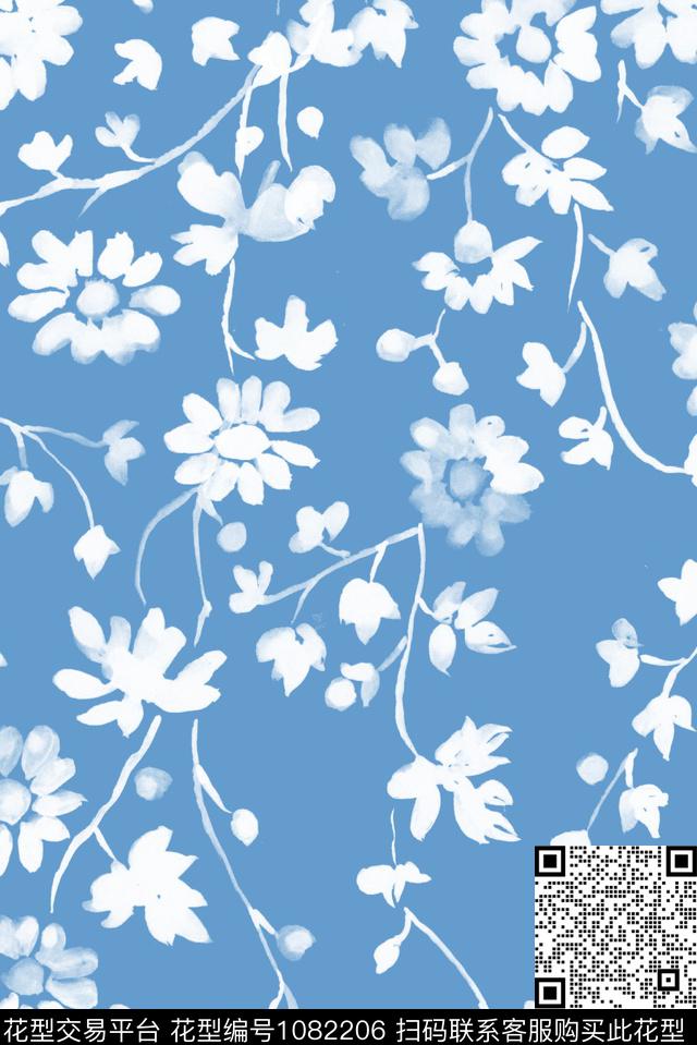 小碎花花卉清爽底花卉传统印花华亿平台下载（图片编号: 1082206） - 瓦栏（Walan）