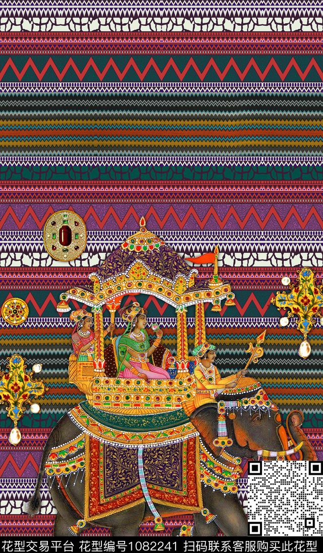 民族风肌理几何数码印花华亿平台下载（图片编号: 1082241） - 瓦栏（Walan）