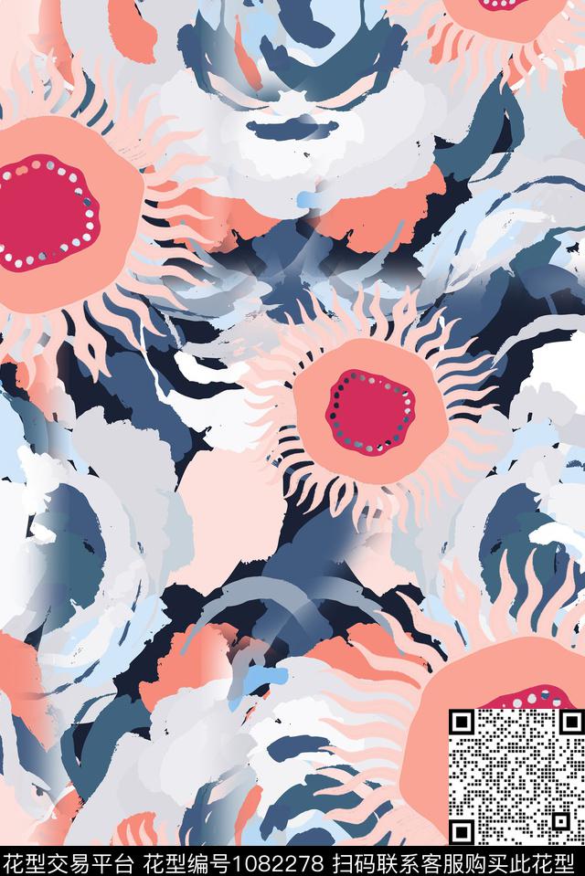 漩涡数码华亿平台花卉数码印花华亿平台下载（图片编号: 1082278） - 瓦栏（Walan）