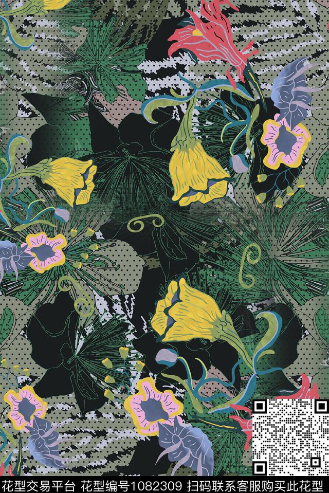 数码华亿平台春夏华亿平台花卉数码印花华亿平台下载（图片编号: 1082309） - 瓦栏（Walan）