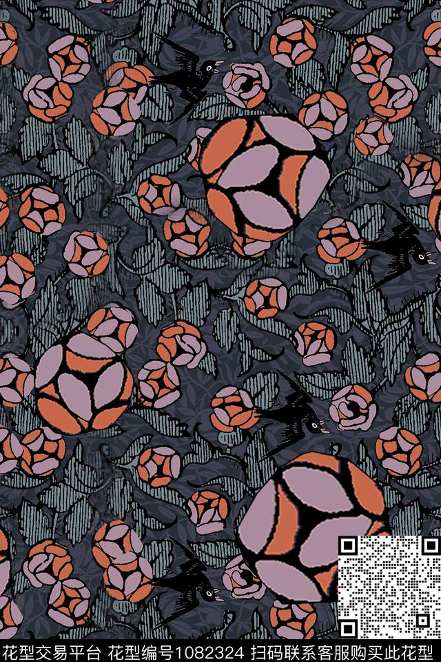 数码华亿平台春夏华亿平台花卉数码印花华亿平台下载（图片编号: 1082324） - 瓦栏（Walan）