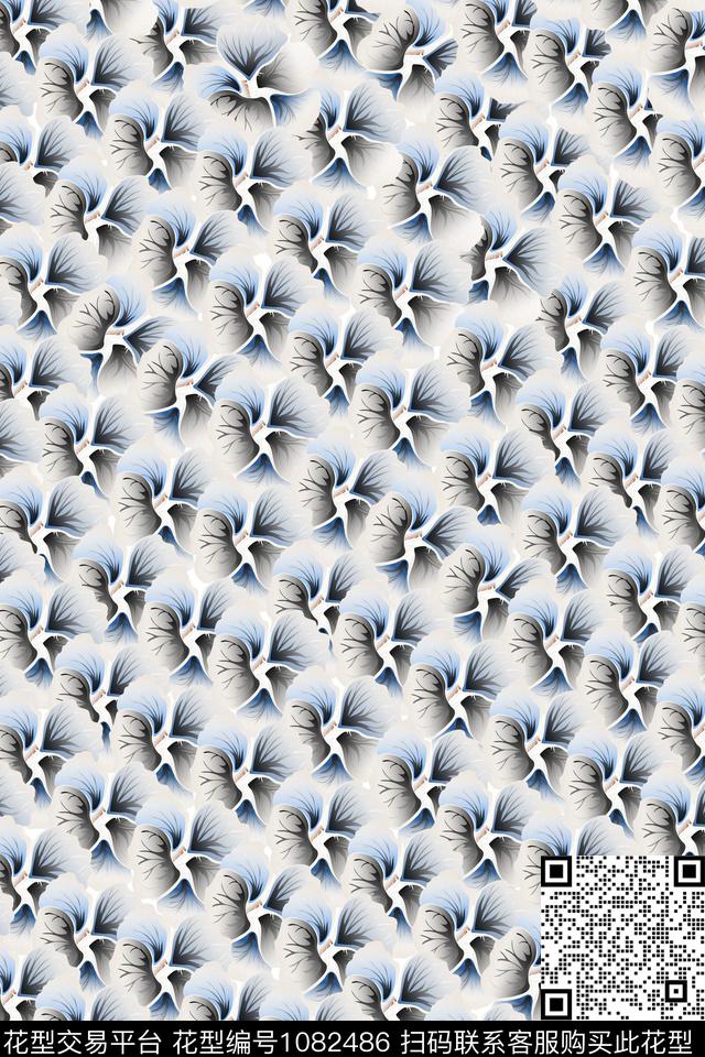 抽象男装花卉数码印花华亿平台下载（图片编号: 1082486） - 瓦栏（Walan）