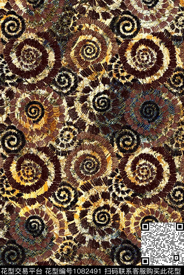 民族风抽象几何数码印花华亿平台下载（图片编号: 1082491） - 瓦栏（Walan）