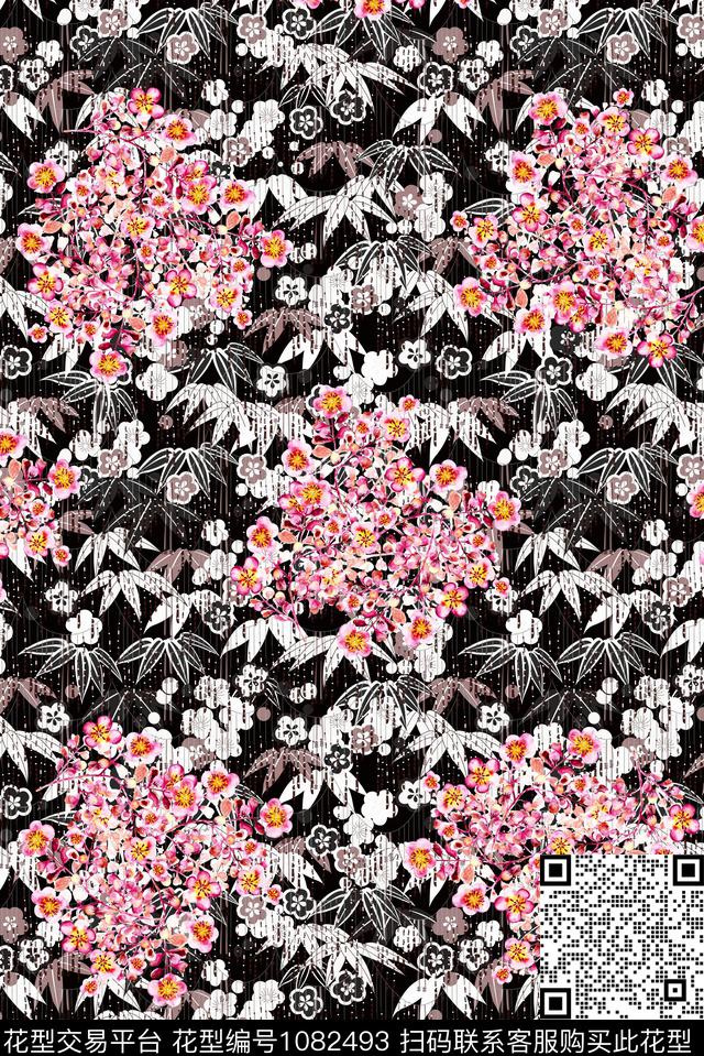 数码华亿平台民族风花卉数码印花华亿平台下载（图片编号: 1082493） - 瓦栏（Walan）