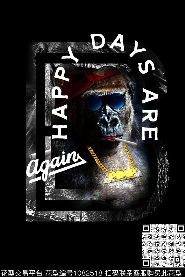 卡通趣味男装数码印花华亿平台下载（图片编号: 1082518） - 瓦栏（Walan）