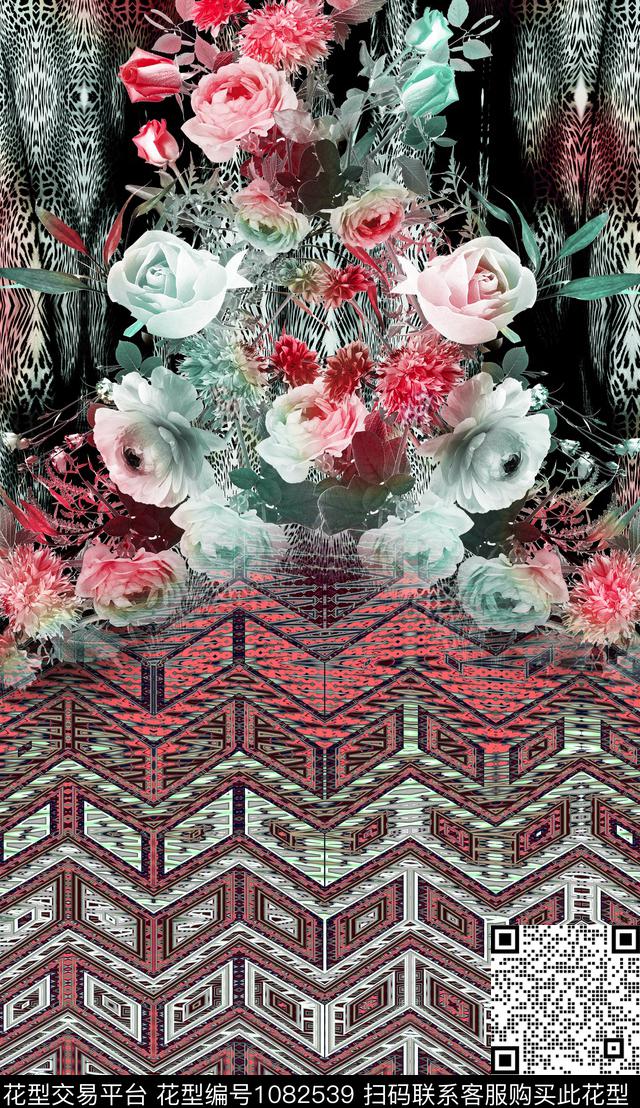 大花定位花中老年数码印花华亿平台下载（图片编号: 1082539） - 瓦栏（Walan）