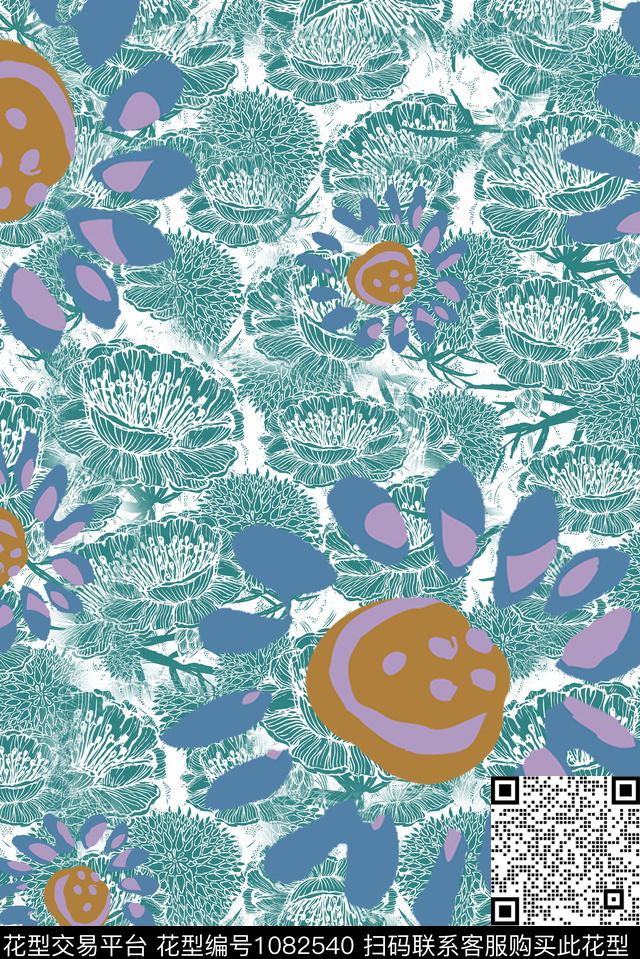 数码华亿平台趣味花卉数码印花华亿平台下载（图片编号: 1082540） - 瓦栏（Walan）