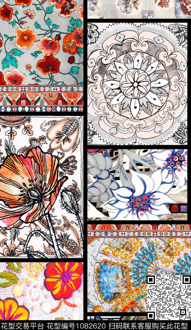 民族风定位花几何数码印花华亿平台下载（图片编号: 1082620） - 瓦栏（Walan）
