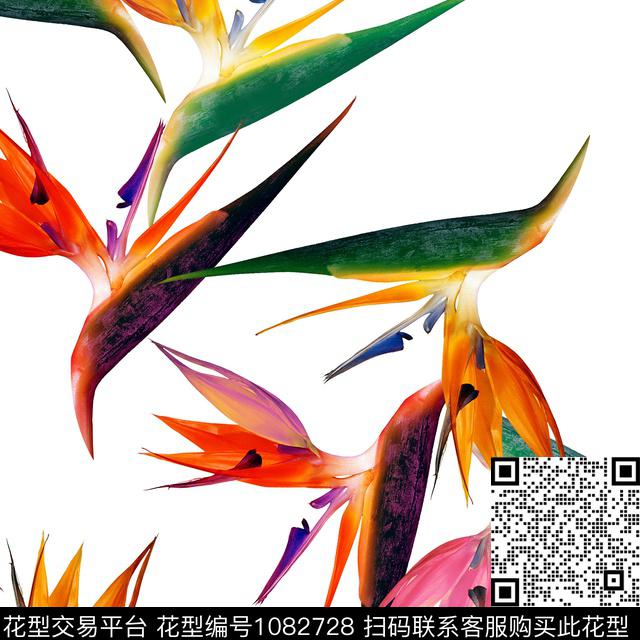 数码华亿平台抽象花卉手绘花卉数码印花华亿平台下载（图片编号: 1082728） - 瓦栏（Walan）