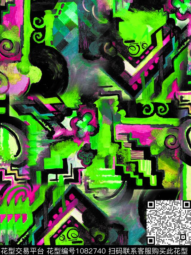 数码华亿平台抽象油画华亿平台数码印花华亿平台下载（图片编号: 1082740） - 瓦栏（Walan）