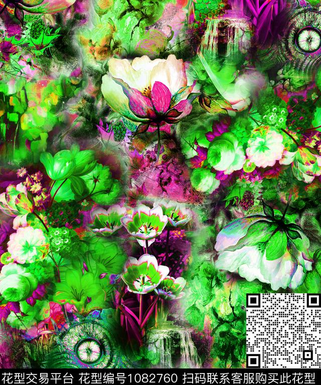 数码华亿平台水彩花卉油画华亿平台数码印花华亿平台下载（图片编号: 1082760） - 瓦栏（Walan）
