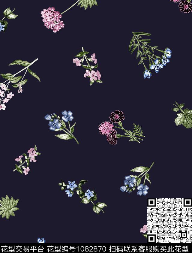 数码华亿平台小碎花大牌风数码印花华亿平台下载（图片编号: 1082870） - 瓦栏（Walan）