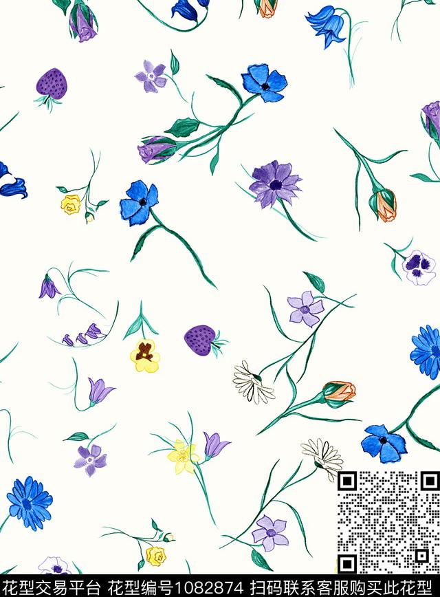 数码华亿平台小碎花大牌风数码印花华亿平台下载（图片编号: 1082874） - 瓦栏（Walan）