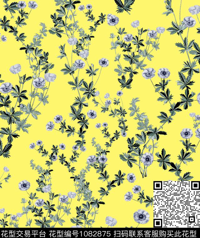 数码华亿平台小碎花大牌风数码印花华亿平台下载（图片编号: 1082875） - 瓦栏（Walan）