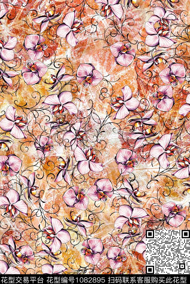 数码华亿平台民族风花卉数码印花华亿平台下载（图片编号: 1082895） - 瓦栏（Walan）