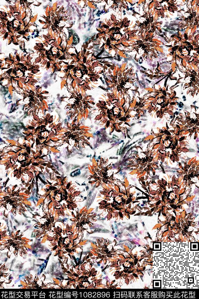 数码华亿平台民族风花卉数码印花华亿平台下载（图片编号: 1082896） - 瓦栏（Walan）