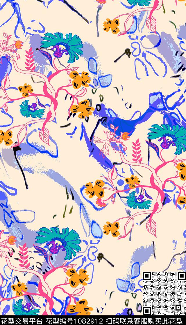 数码华亿平台花卉女装数码印花华亿平台下载（图片编号: 1082912） - 瓦栏（Walan）