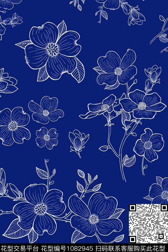 小碎花几何简单线条花卉传统印花华亿平台下载（图片编号: 1082945） - 瓦栏（Walan）