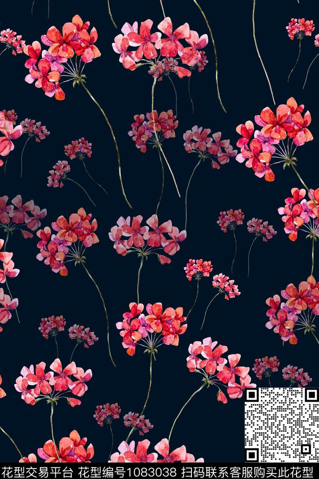 春夏华亿平台清爽底花卉大牌风数码印花华亿平台下载（图片编号: 1083038） - 瓦栏（Walan）