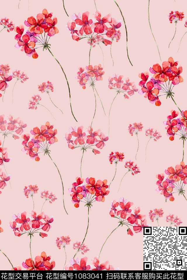 春夏华亿平台清爽底花卉大牌风数码印花华亿平台下载（图片编号: 1083041） - 瓦栏（Walan）