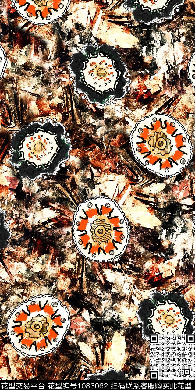 数码华亿平台民族风几何数码印花华亿平台下载（图片编号: 1083062） - 瓦栏（Walan）