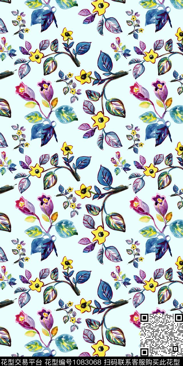 数码华亿平台小碎花花卉数码印花华亿平台下载（图片编号: 1083068） - 瓦栏（Walan）