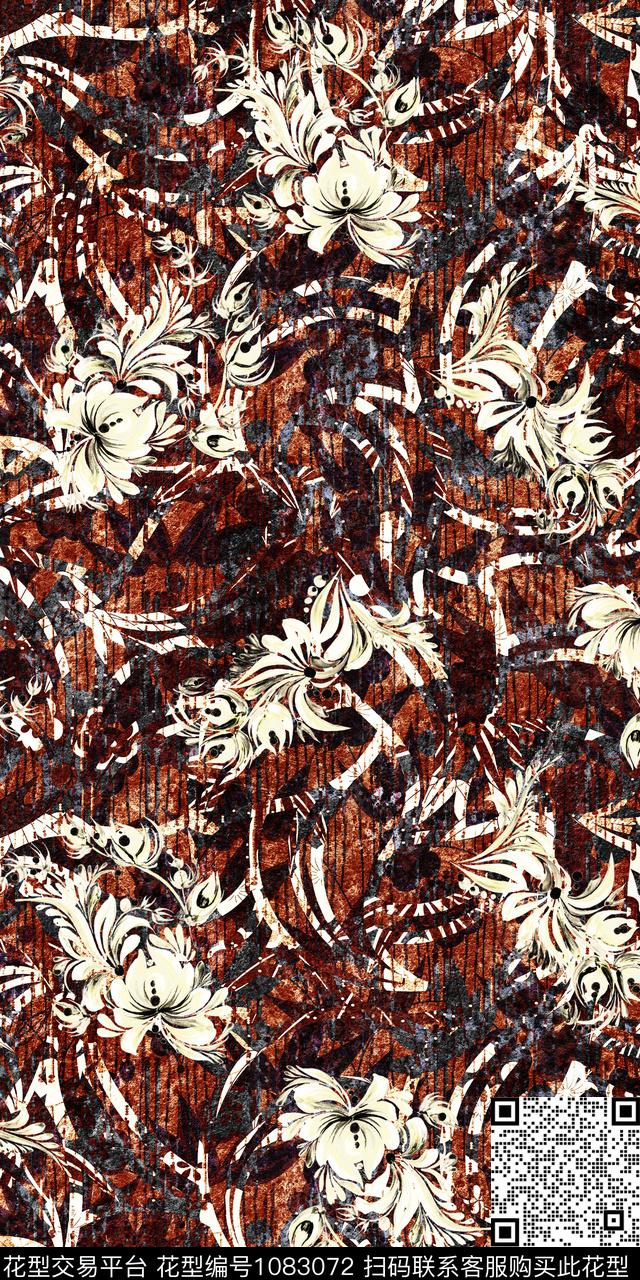 数码华亿平台民族风花卉数码印花华亿平台下载（图片编号: 1083072） - 瓦栏（Walan）