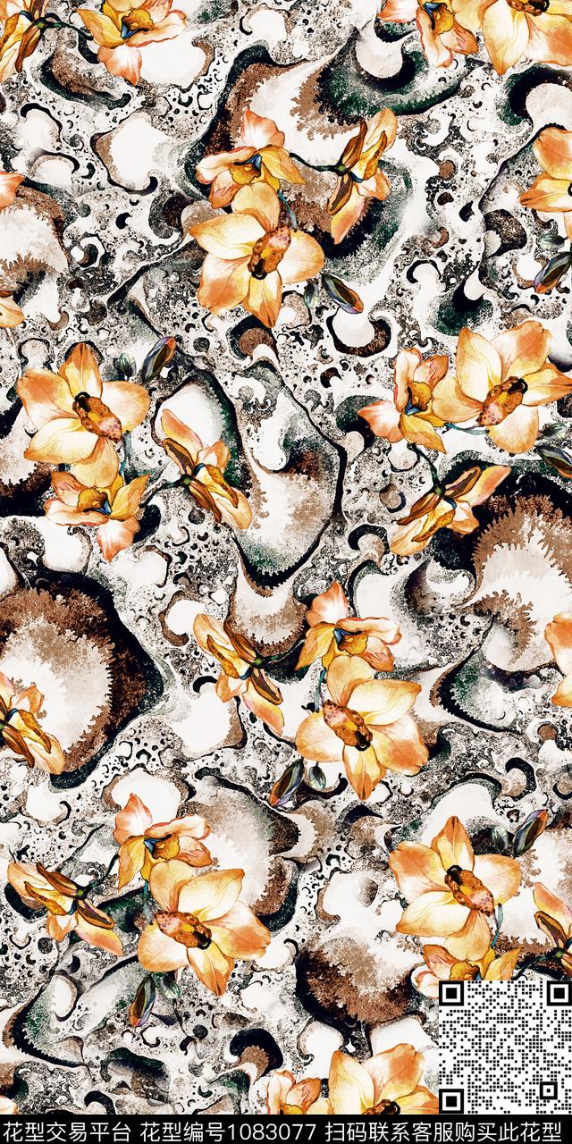 数码华亿平台民族风花卉数码印花华亿平台下载（图片编号: 1083077） - 瓦栏（Walan）