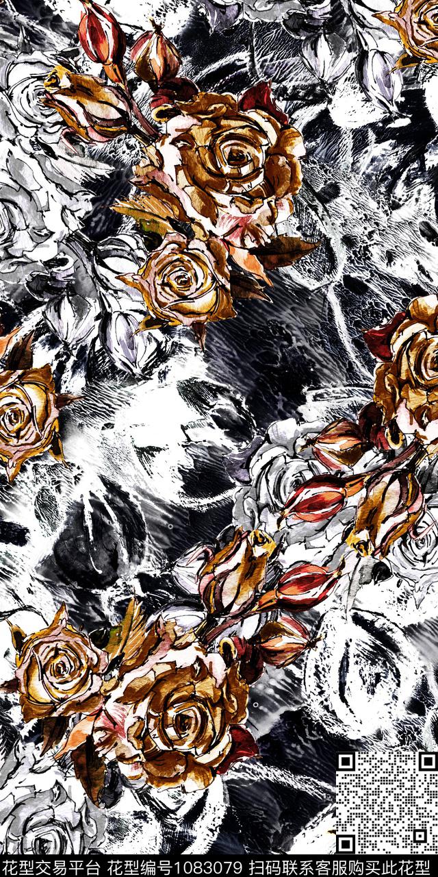 数码华亿平台民族风抽象数码印花华亿平台下载（图片编号: 1083079） - 瓦栏（Walan）