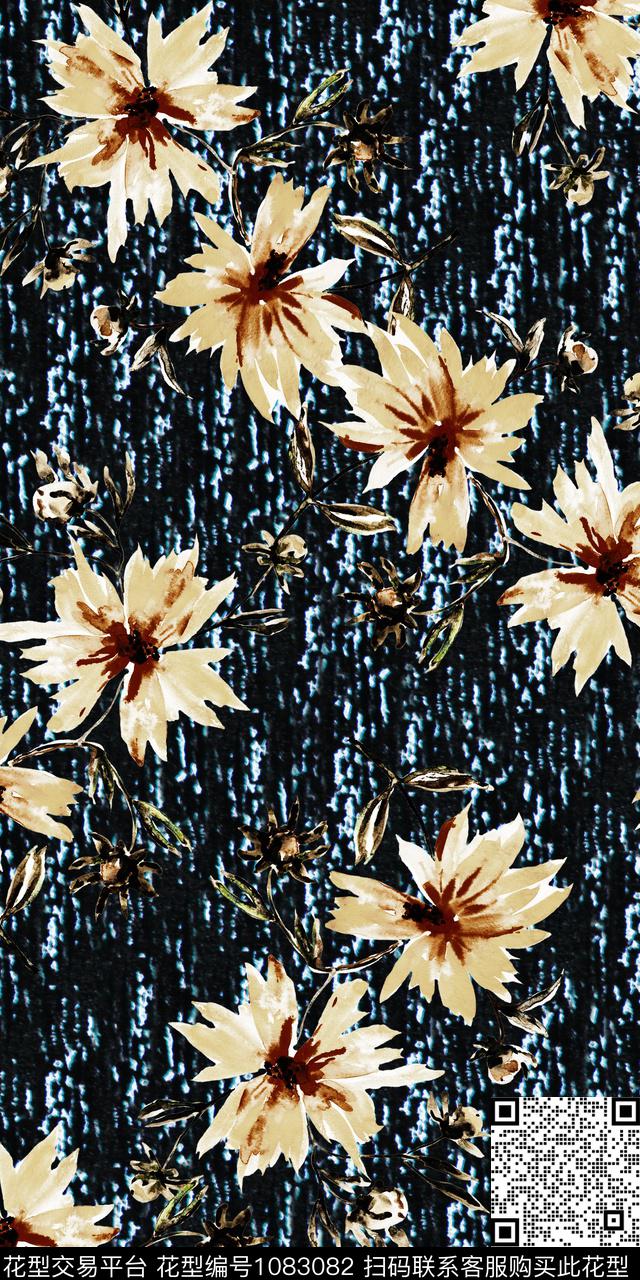 数码华亿平台民族风花卉数码印花华亿平台下载（图片编号: 1083082） - 瓦栏（Walan）