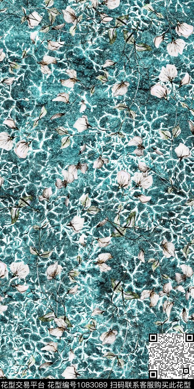 数码华亿平台民族风花卉数码印花华亿平台下载（图片编号: 1083089） - 瓦栏（Walan）