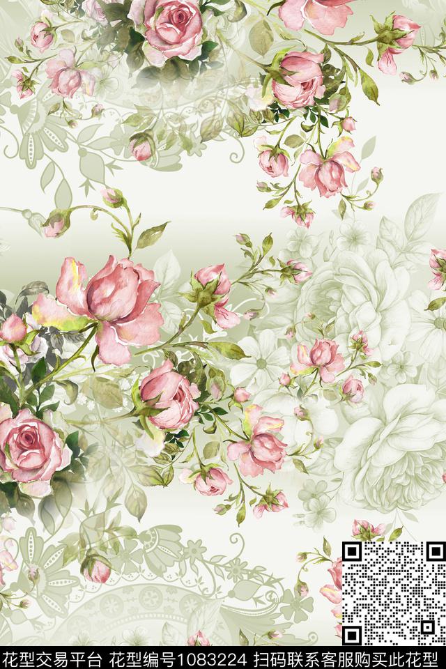 小碎花花卉女装数码印花华亿平台下载（图片编号: 1083224） - 瓦栏（Walan）