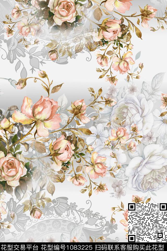 小碎花花卉女装数码印花华亿平台下载（图片编号: 1083225） - 瓦栏（Walan）