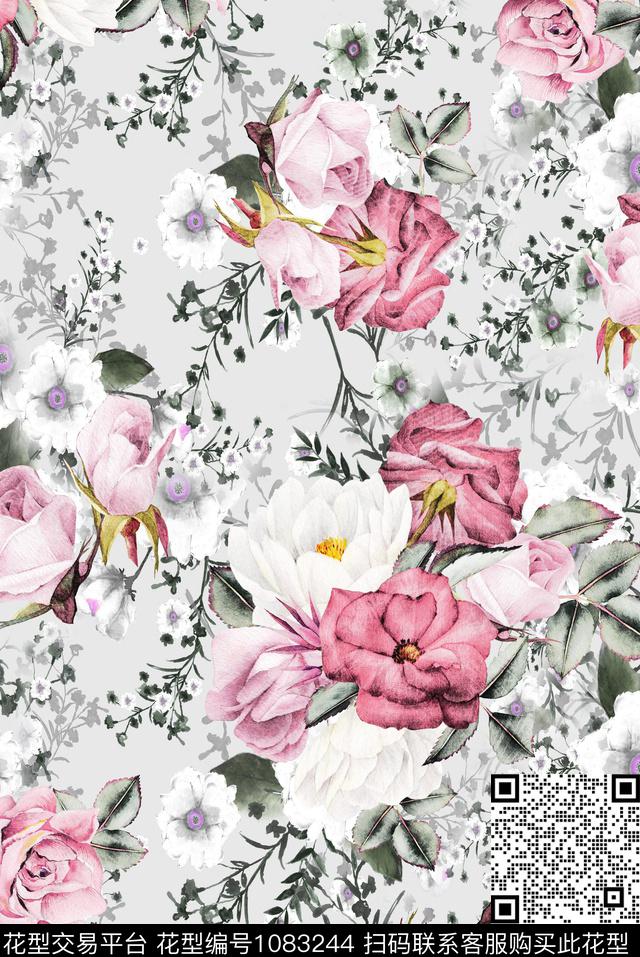 数码华亿平台花卉女装数码印花华亿平台下载（图片编号: 1083244） - 瓦栏（Walan）