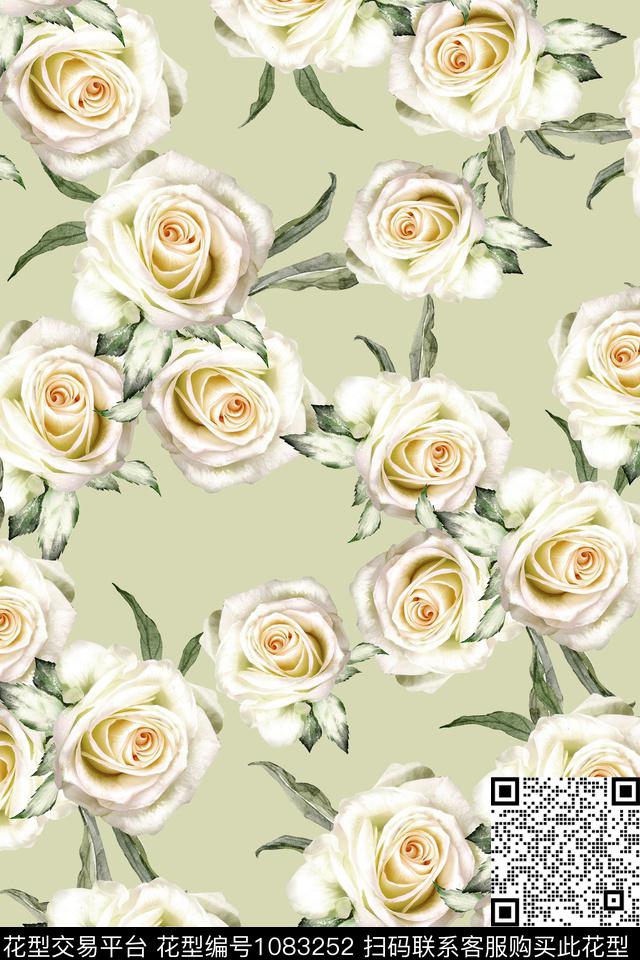 花卉女装清爽底花卉数码印花华亿平台下载（图片编号: 1083252） - 瓦栏（Walan）