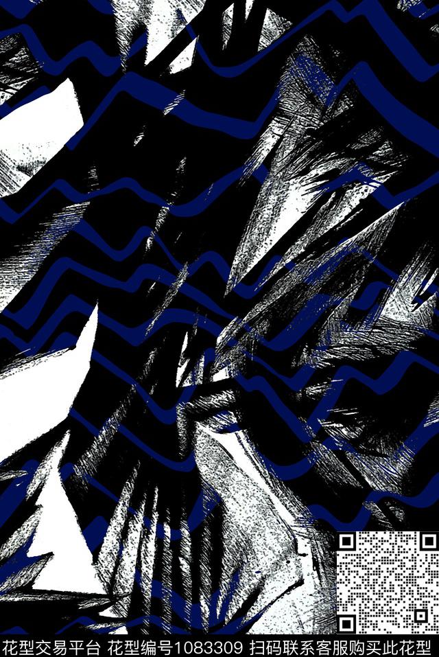 抽象潮牌大牌风数码印花华亿平台下载（图片编号: 1083309） - 瓦栏（Walan）