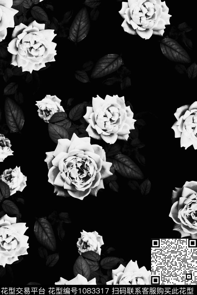 花卉潮牌大牌风数码印花华亿平台下载（图片编号: 1083317） - 瓦栏（Walan）