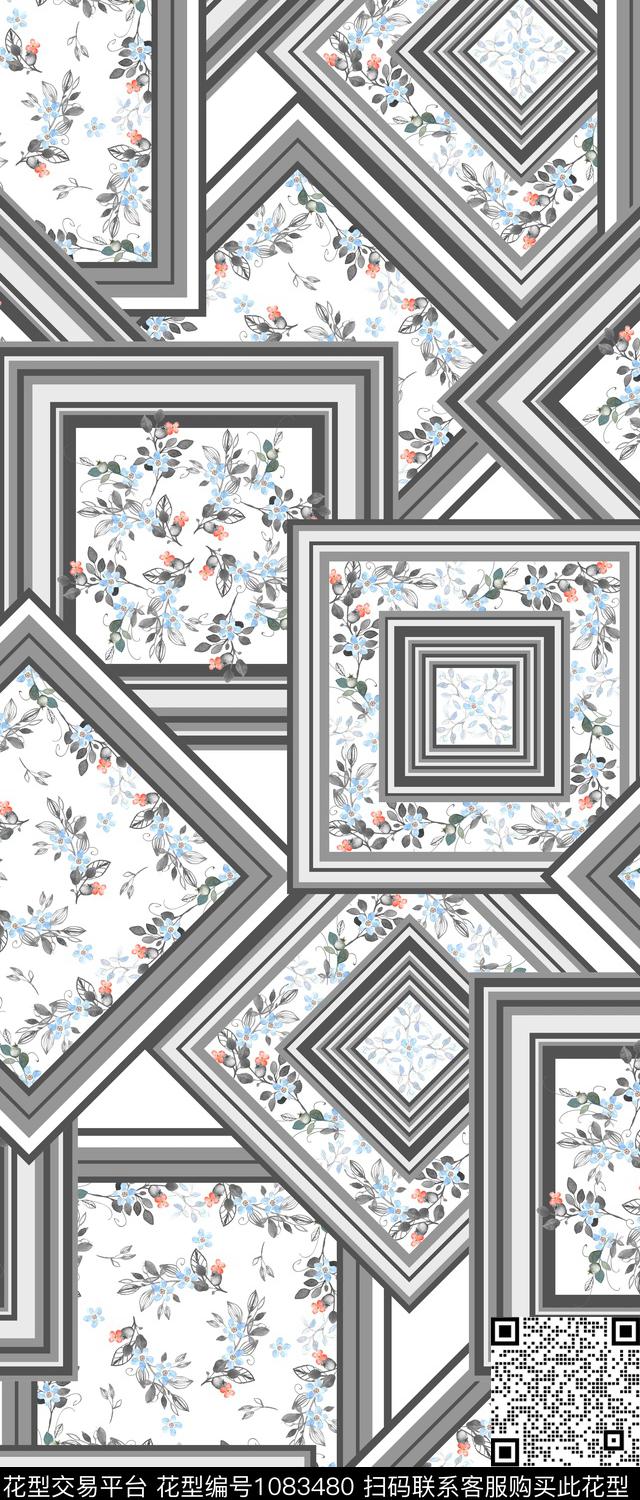 小碎花几何大牌风传统印花华亿平台下载（图片编号: 1083480） - 瓦栏（Walan）