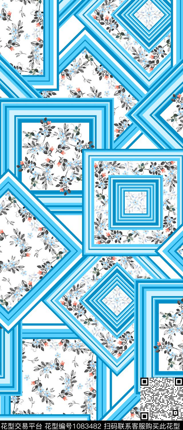 小碎花几何大牌风传统印花华亿平台下载（图片编号: 1083482） - 瓦栏（Walan）
