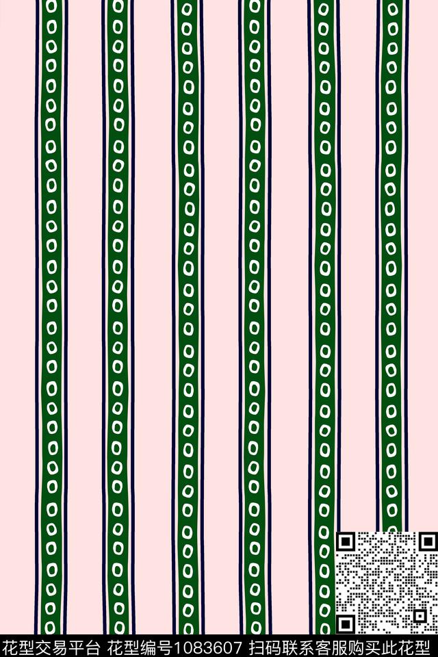 条纹大牌风清爽底花卉传统印花华亿平台下载（图片编号: 1083607） - 瓦栏（Walan）