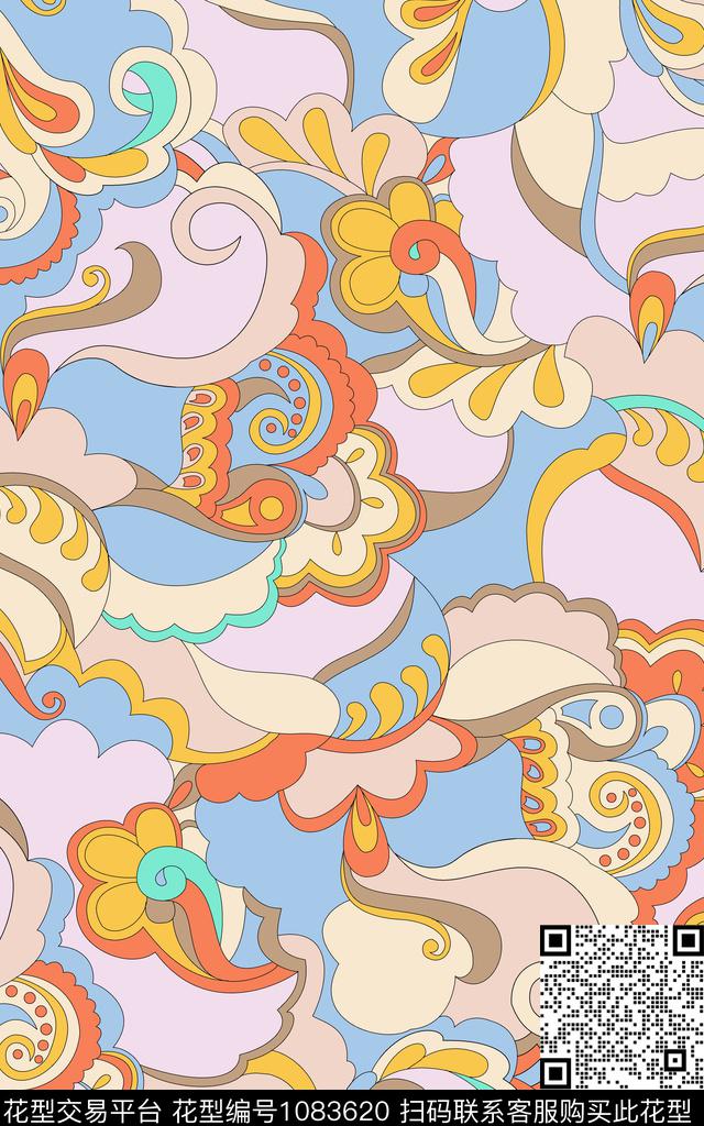 民族风抽象传统华亿平台传统印花华亿平台下载（图片编号: 1083620） - 瓦栏（Walan）