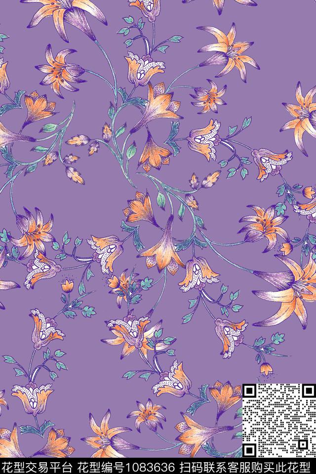 数码华亿平台小碎花花卉数码印花华亿平台下载（图片编号: 1083636） - 瓦栏（Walan）