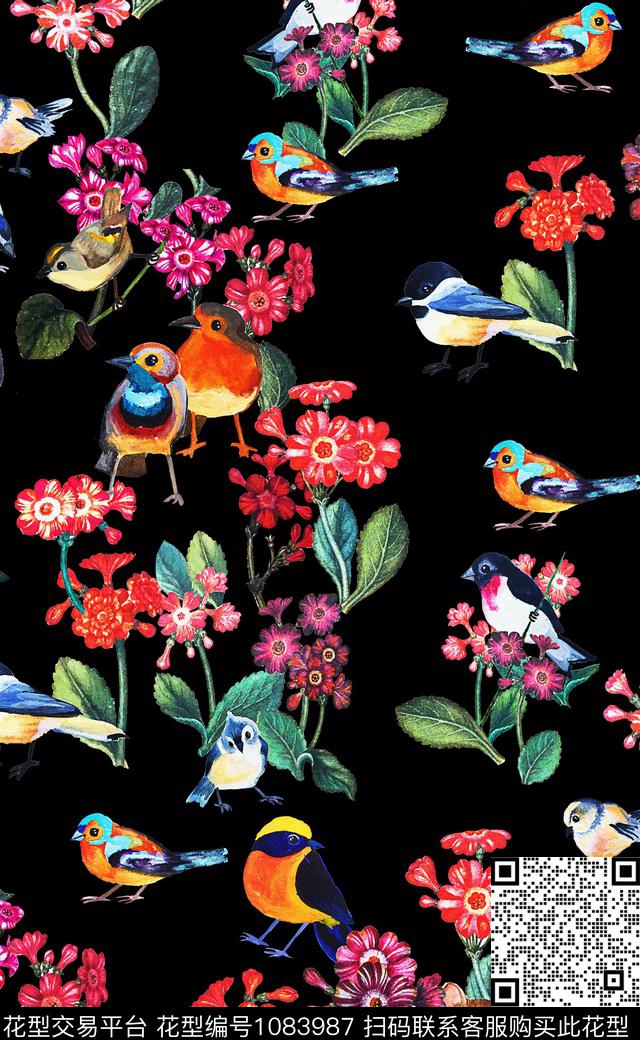 数码华亿平台春夏华亿平台花卉数码印花华亿平台下载（图片编号: 1083987） - 瓦栏（Walan）