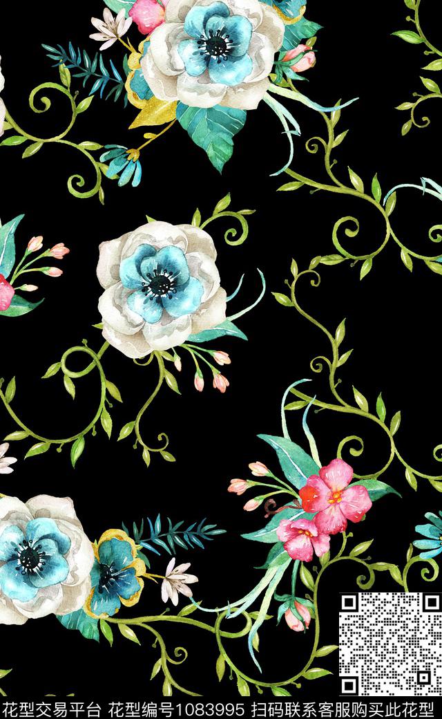 数码华亿平台春夏华亿平台花卉数码印花华亿平台下载（图片编号: 1083995） - 瓦栏（Walan）