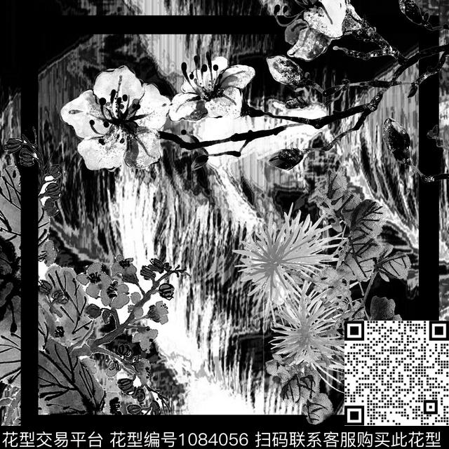 创意花卉方巾传统印花华亿平台下载（图片编号: 1084056） - 瓦栏（Walan）